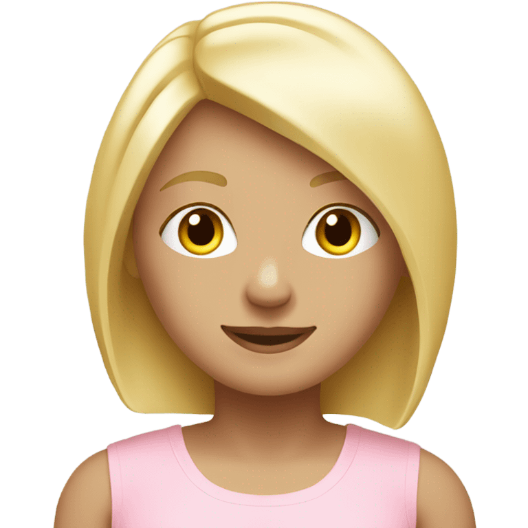 blonde yoga girl light pink clothes bob hair emoji