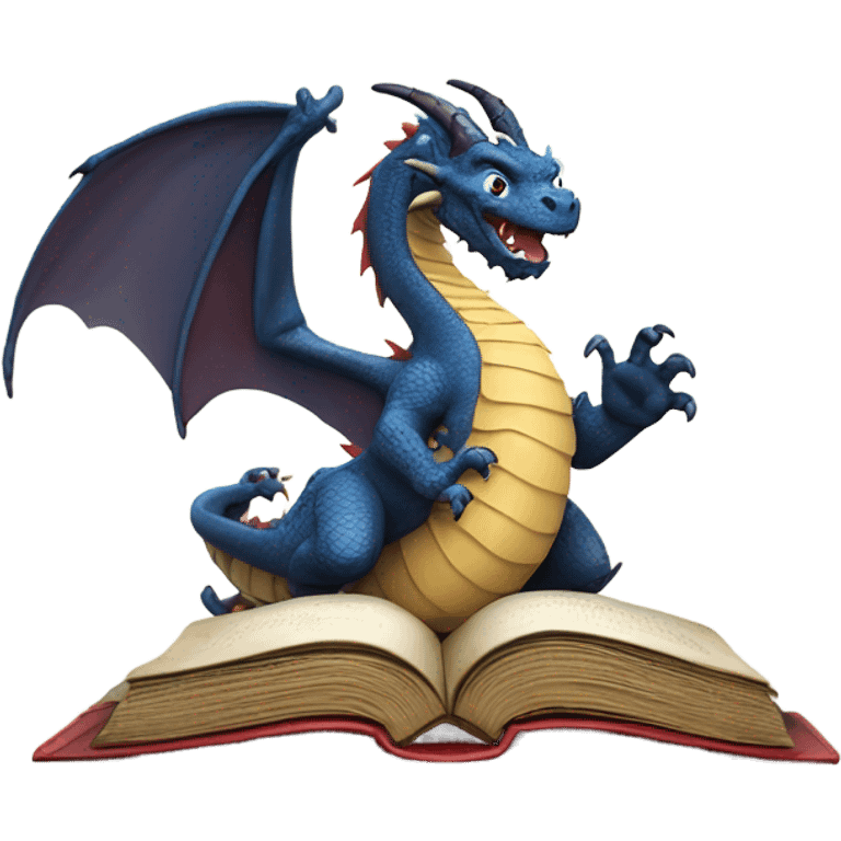 book with a dragon climbing on it emoji