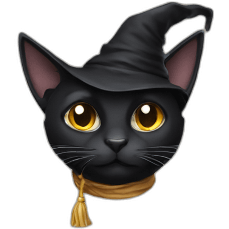 wizard black cat emoji