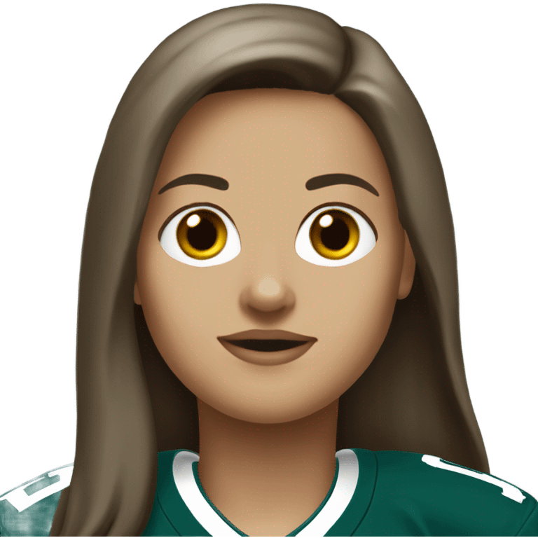  White female brown hair wearing Philadelphia Eagles jersey emoji