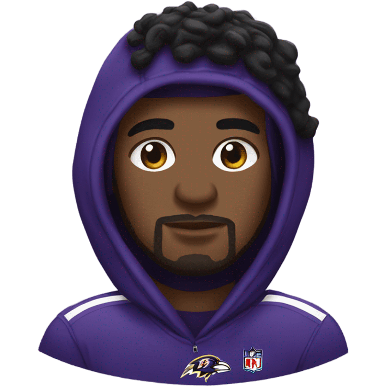 Baltimore Ravens wearing purple hoodie emoji