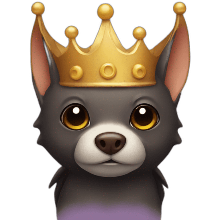 bat wearing crown on head emoji