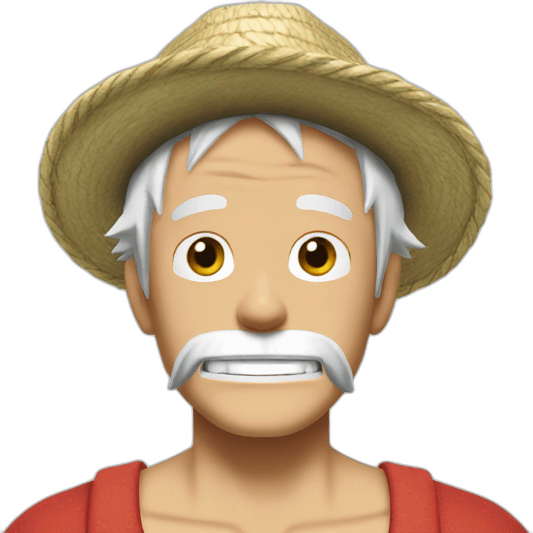 Gear 5 luffy White hair cartoon emoji