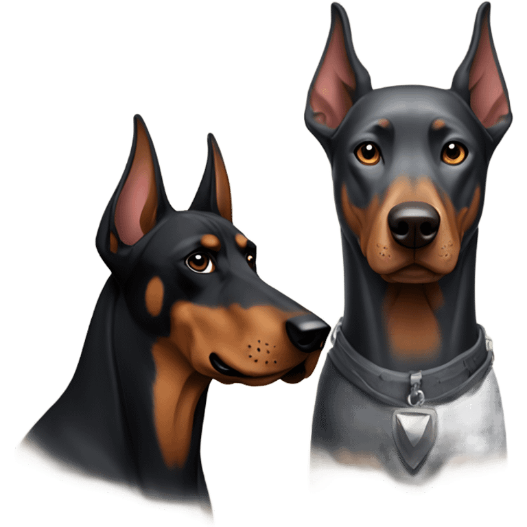 Doberman with wolf emoji