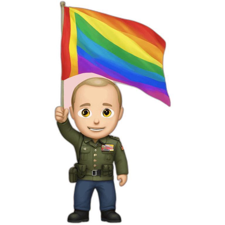 putin holds rainbow flag emoji