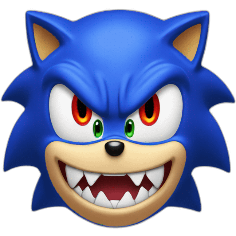 sonic with red eyes and sharp teeth emoji