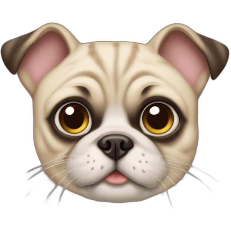 cat mixed with a pug emoji