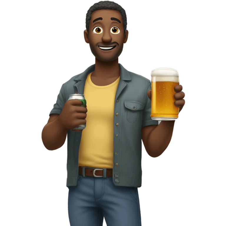 Guy drinking a beer emoji