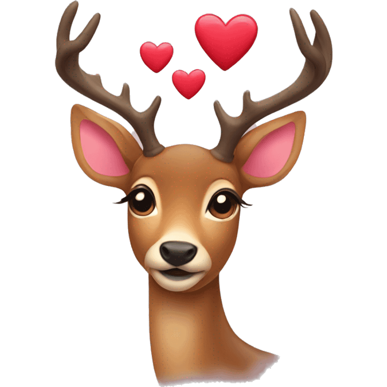 a deer with hearts emoji