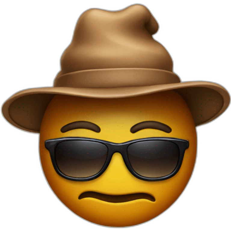 Poop with a hat and sunglasses emoji