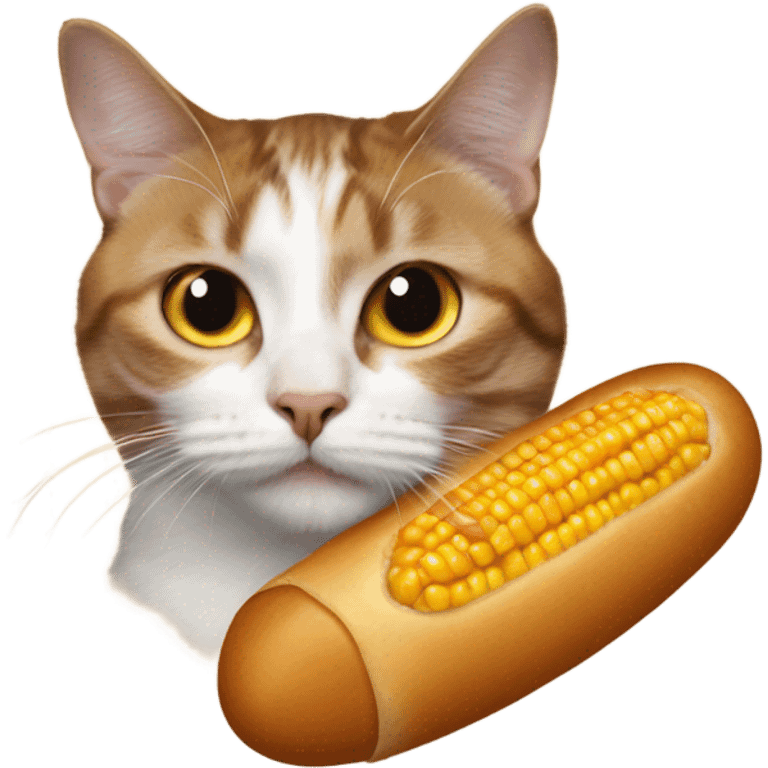 Cat as a corn dog  emoji