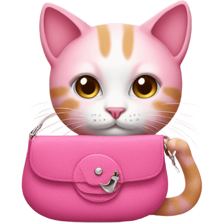 Pink cat with purse emoji