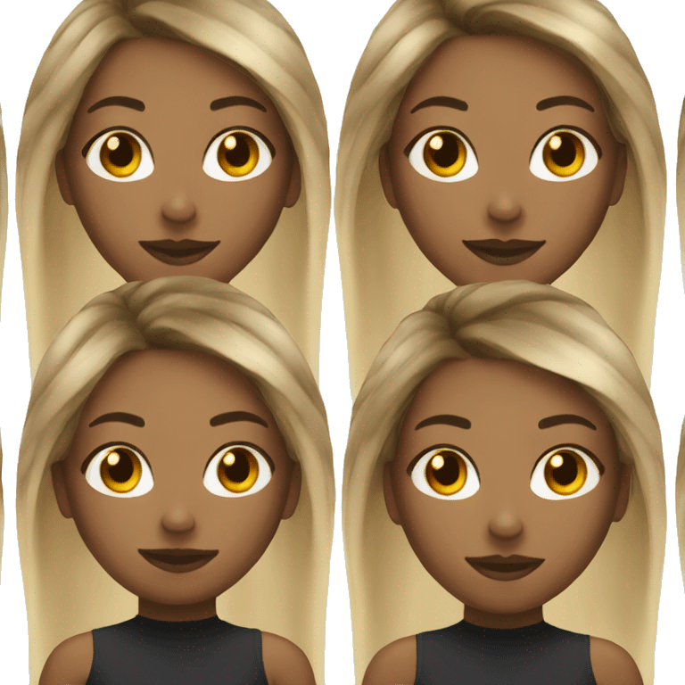 black girl black and blonde streak hair emoji