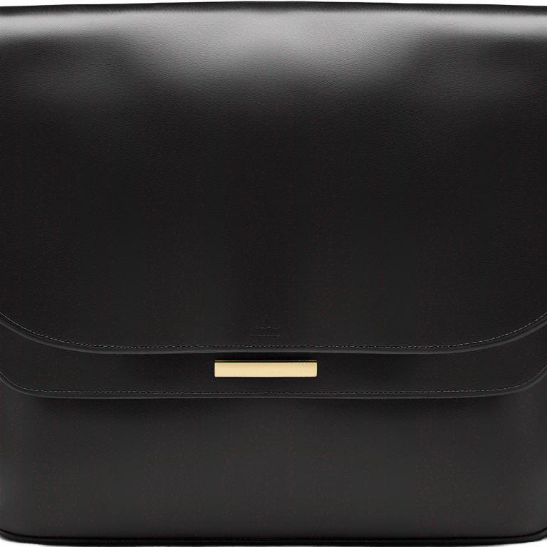 black leather messager bag emoji