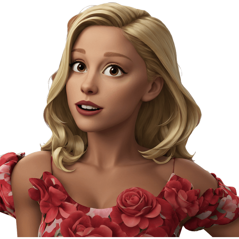 blonde girl in floral dress emoji