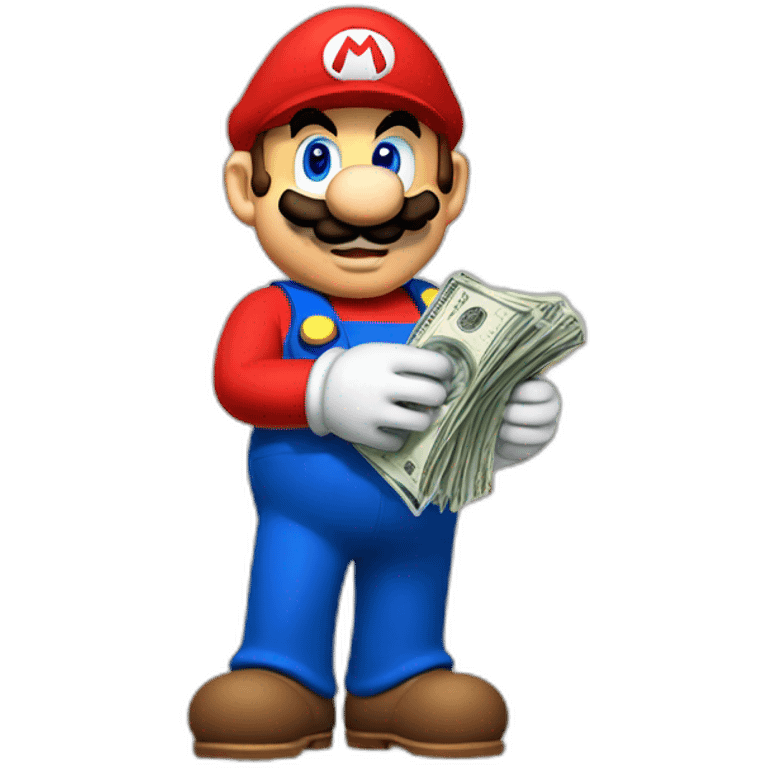 mario holding bills emoji