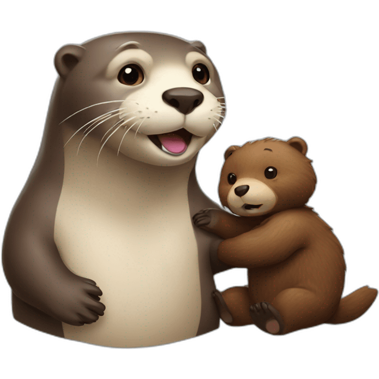 otter with bear emoji