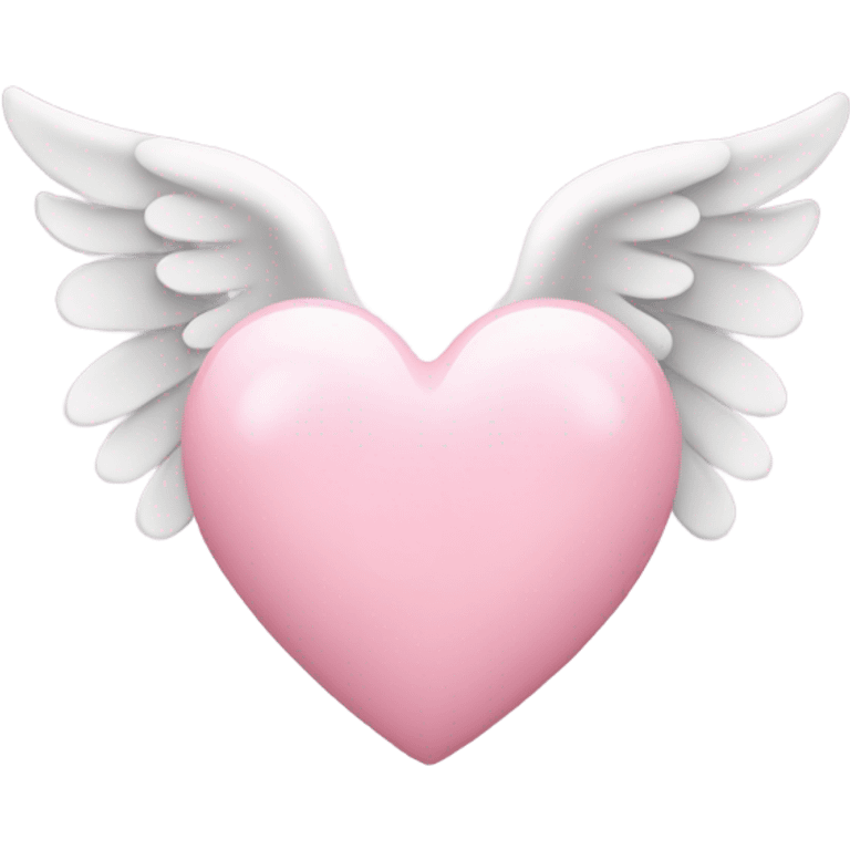 Baby pink heart with angel wings behind emoji