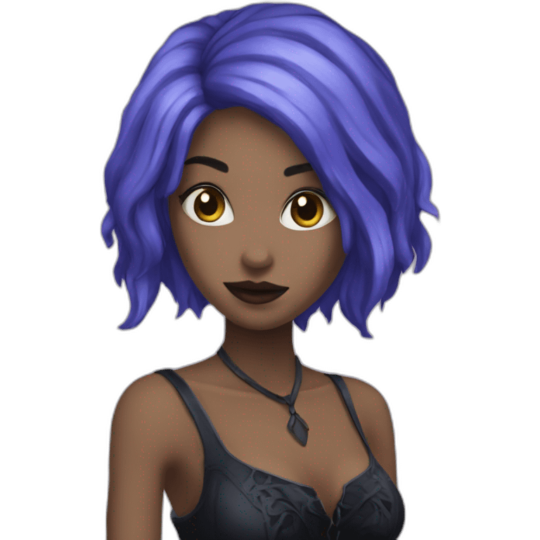 Gothic-woman-mi-blue-mi-purple-hair emoji