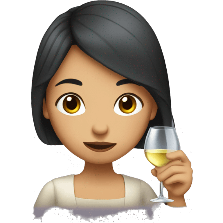 an argentine girl drinking wine emoji