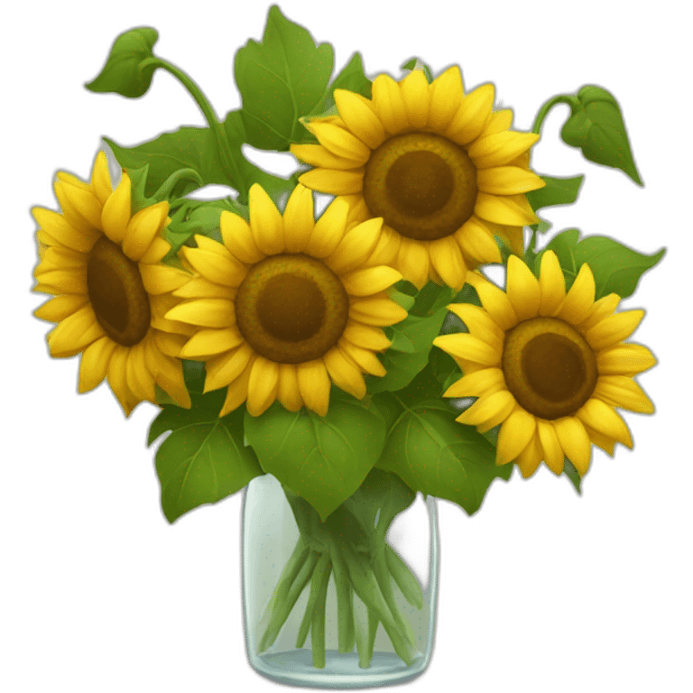 Bouquet of sunflowers in glass emoji