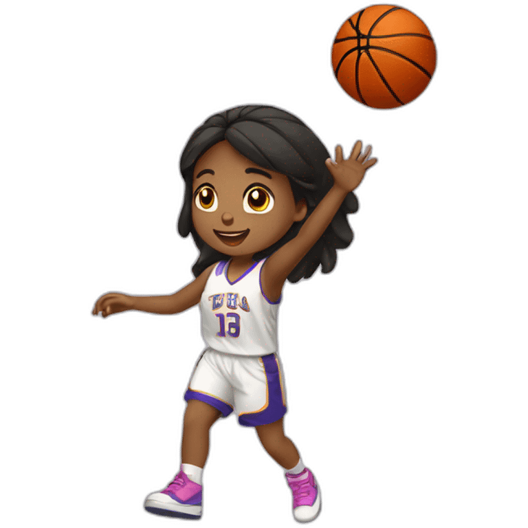 Niña jugando al baloncesto emoji