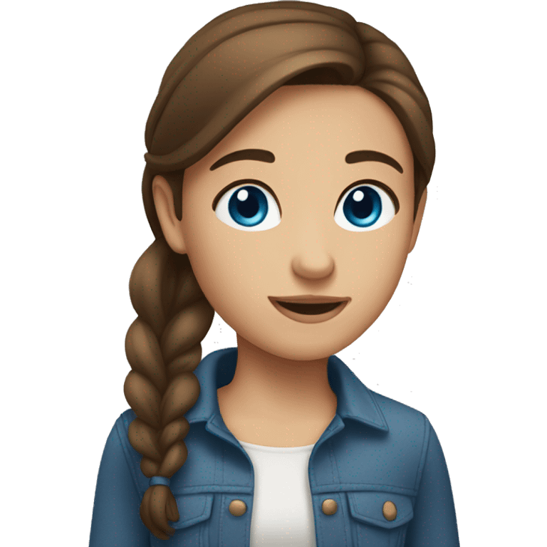 girl with blue eyes and straight brown hair emoji