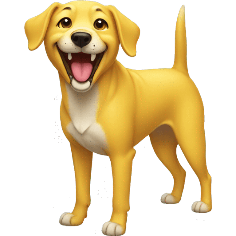 yellow laughing dog emoji