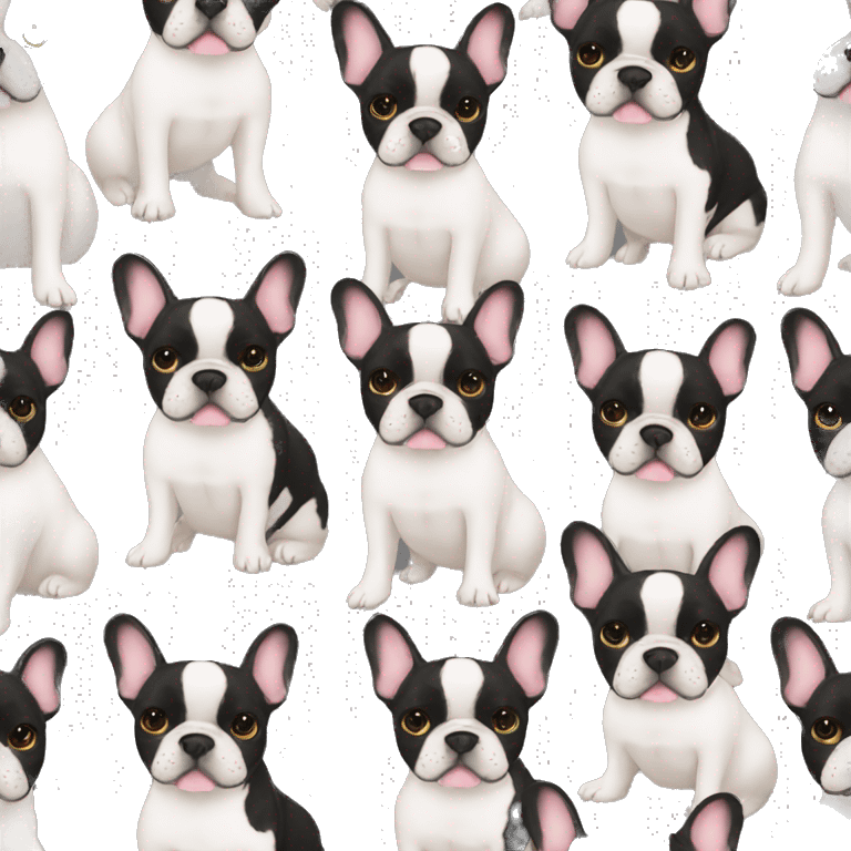 French bulldog black emoji