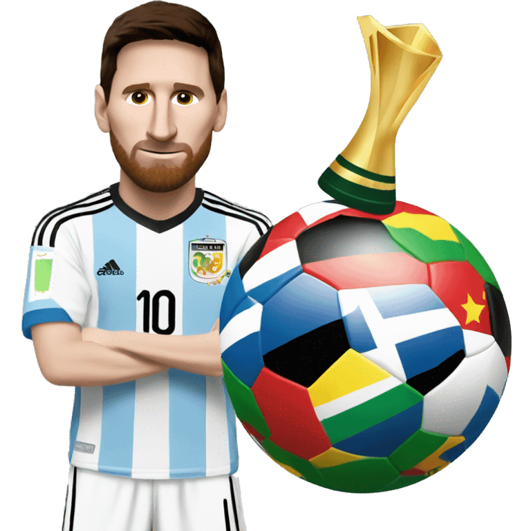 lionel messi with world cup emoji