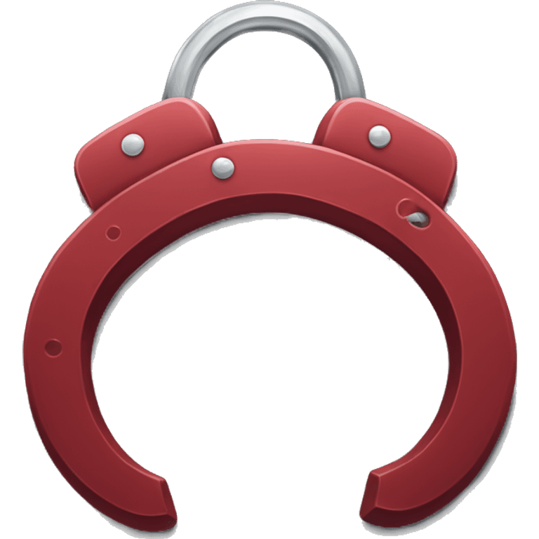 Dark red fuzzy handcuffs emoji