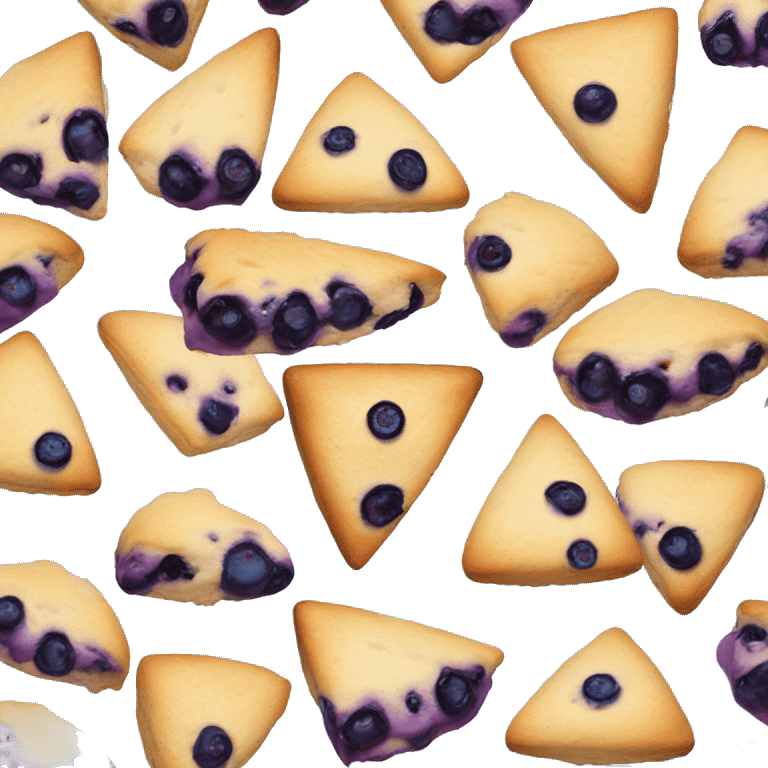 triangular blueberry scone raining continuously emoji