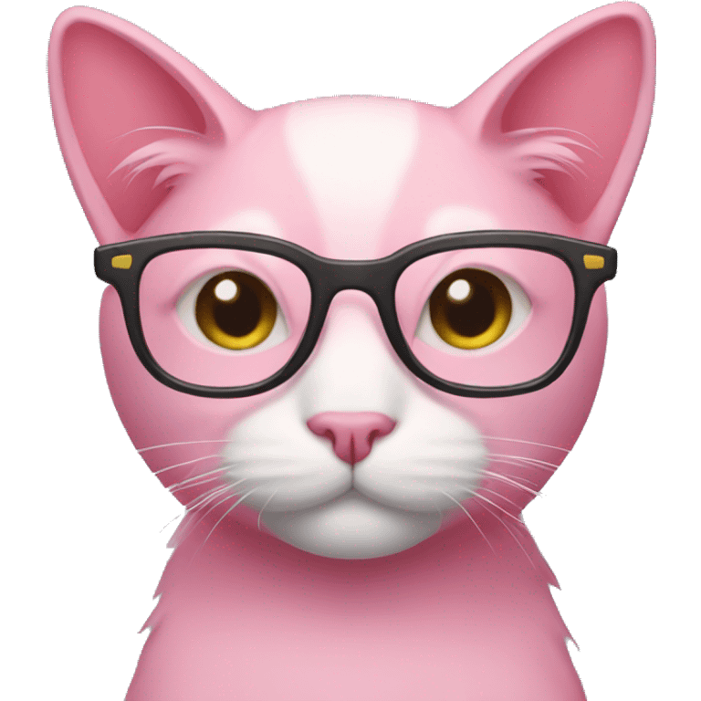 pink cat in glasses emoji