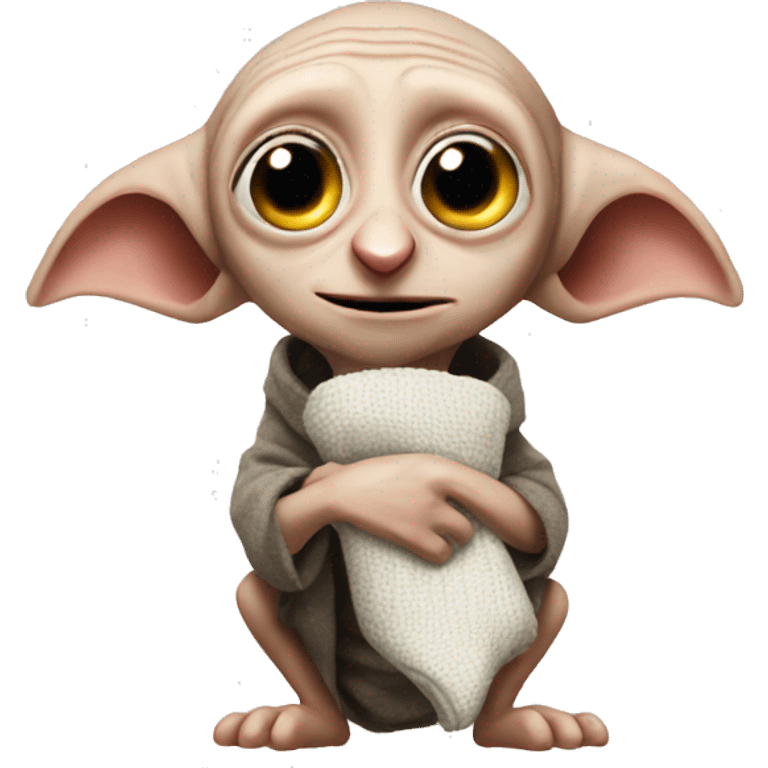 Dobby holding a sock emoji