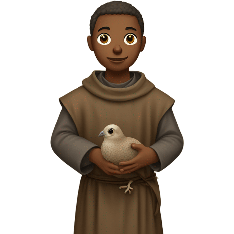 young medieval friar with a single quail emoji