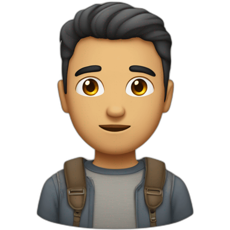 hombre tez morena con antiojos con cara de enfado emoji