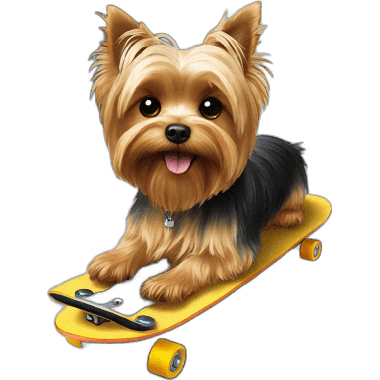 yorkie dog on skateboard emoji