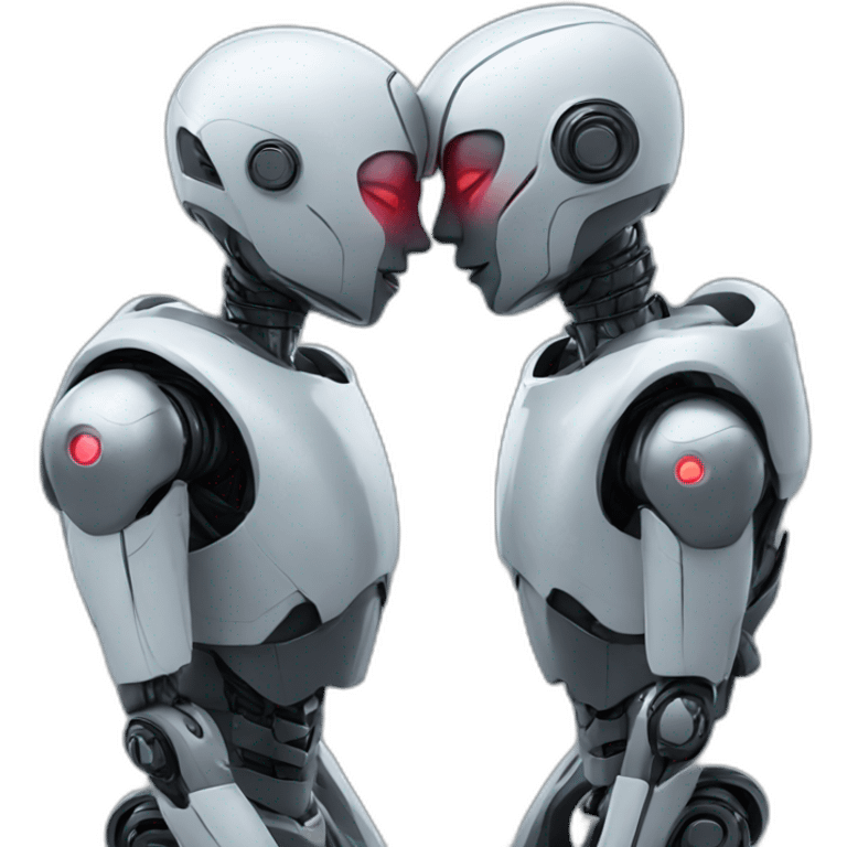 robot couple kissing emoji