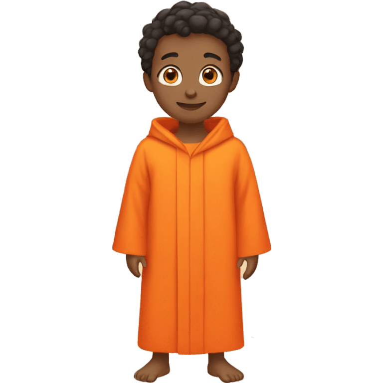 a kid in a bright orange robe emoji