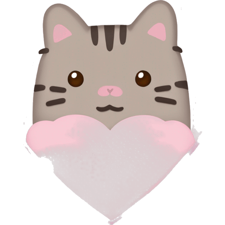 pusheen light pink heart emoji