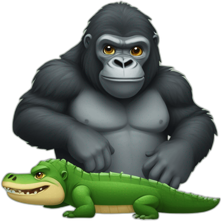 Gorilla and crocodile emoji