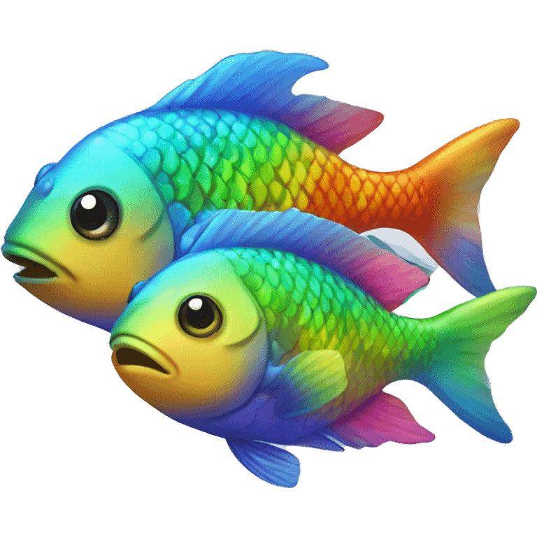 Pair of rainbow fish  emoji