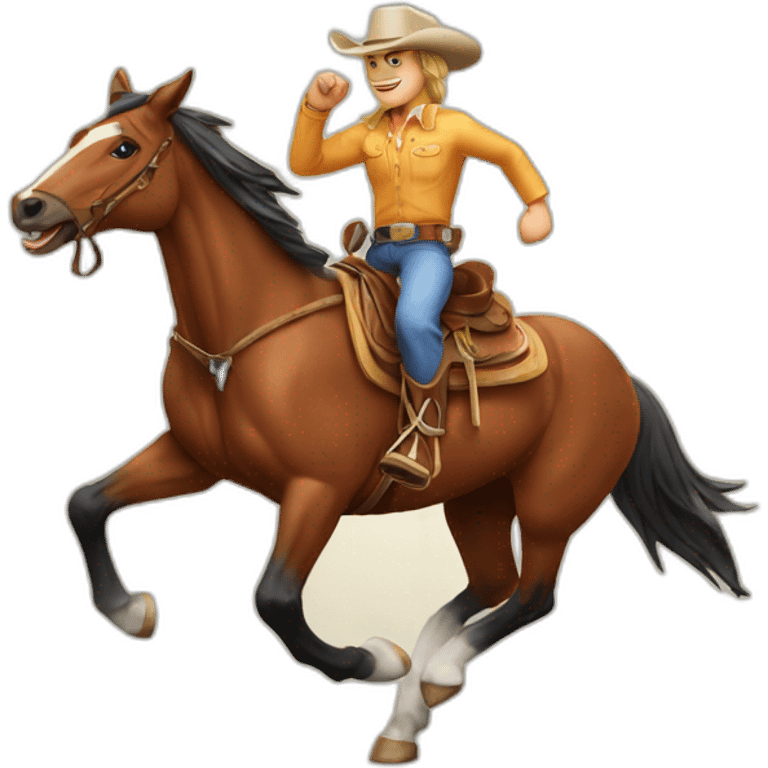 Running Horse with cowboy hat emoji