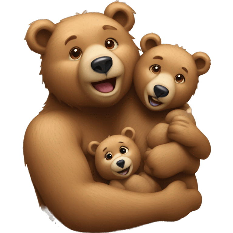 3 adult bears and baby bear emoji