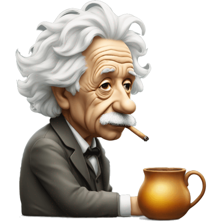 Albert Einstein smoking pot emoji