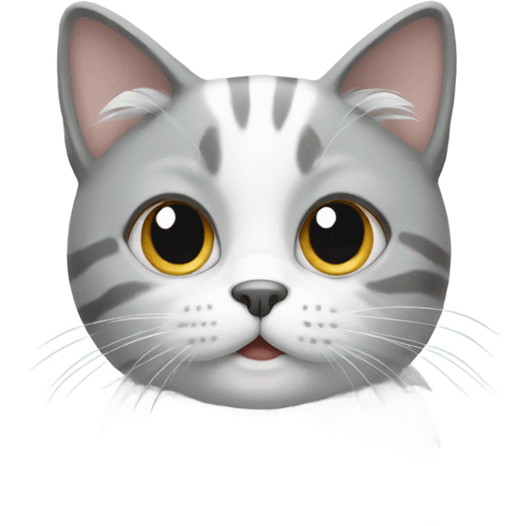 Grey and white cat emoji