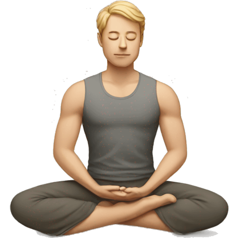 white man meditating emoji