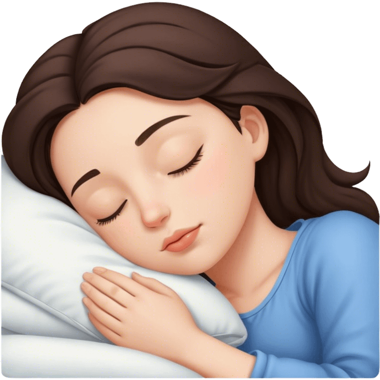 Brunette girl sleepin emoji