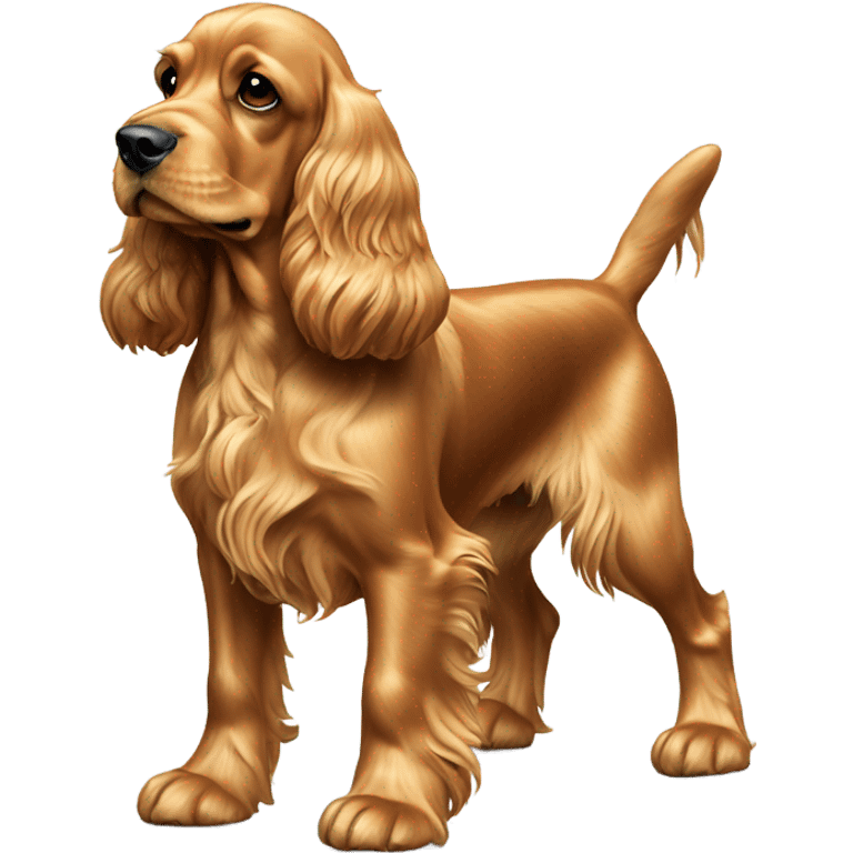 Dog-golden-english-cocker-spaniel-full-body-standing emoji