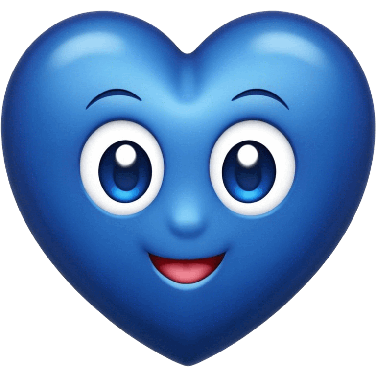 Dark Blue heart with the words Hi Cutie! in the middle  emoji